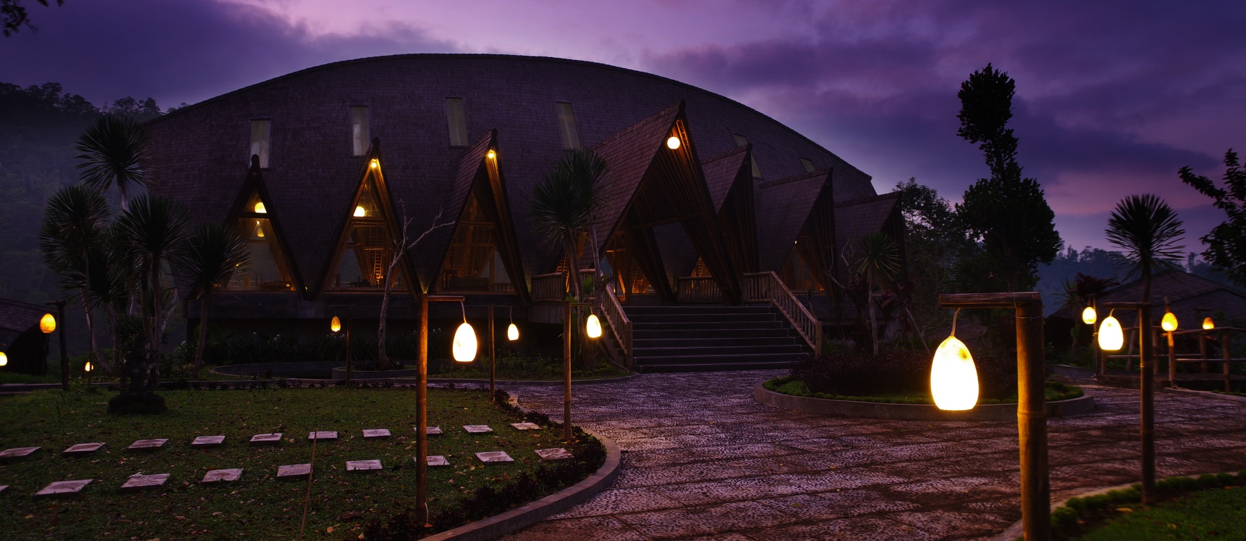 Main building at night