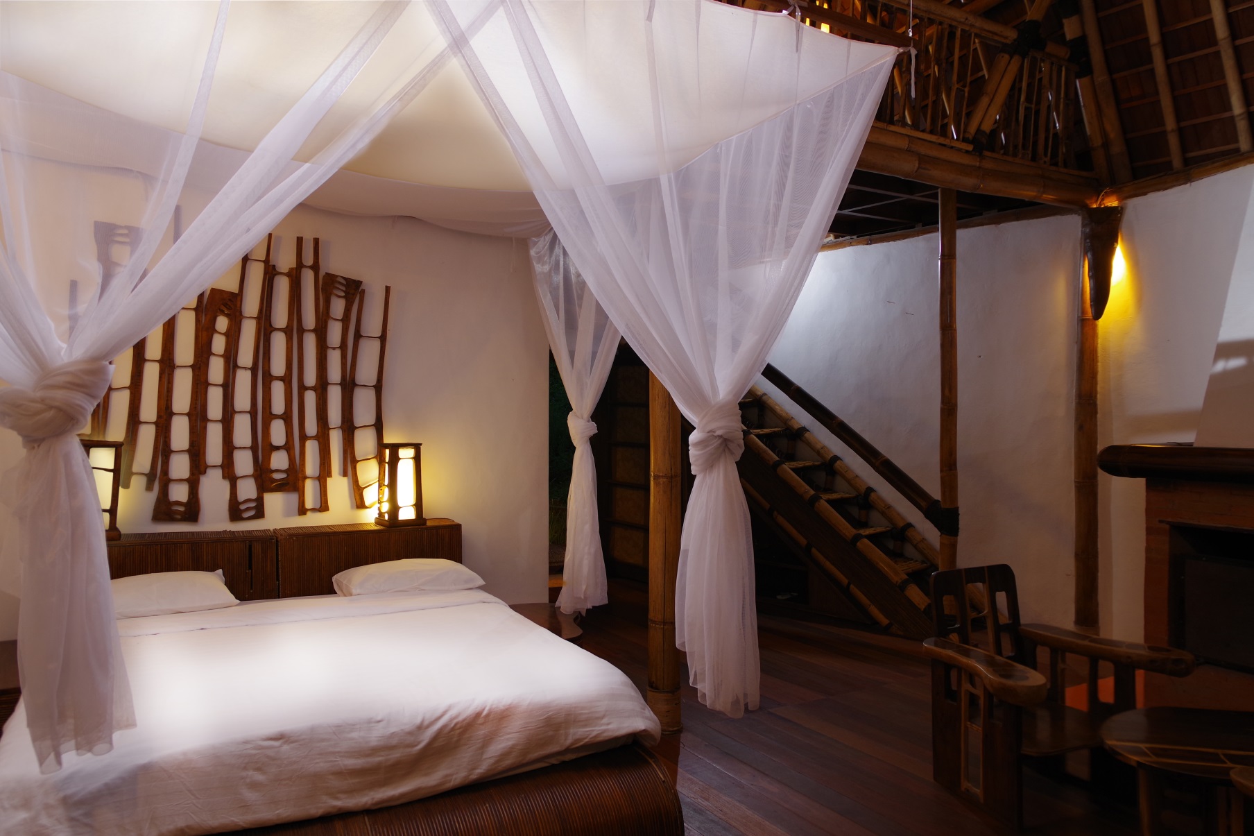 First floor, master bedroom- depicted is a King-size bed